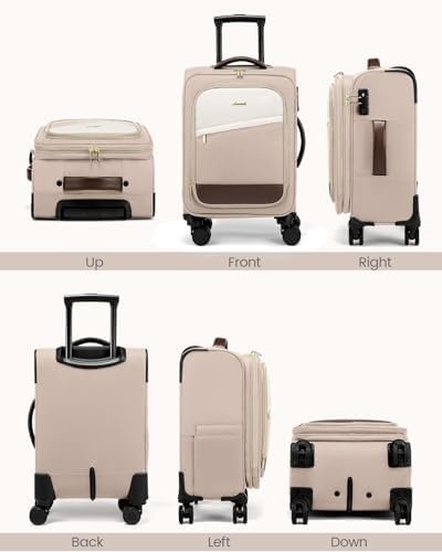 LOVEVOOK 4 Pcs Carry On Luggage 22x14x9 Airline Approved, 20 Inch Carry On Suitcases with Wheels, Softside Rolling Suitcase for Women Men, with TSA Lock Weekender Travel Luggage - Image 9