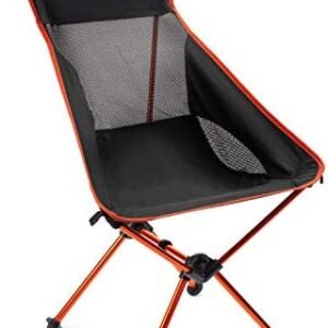 Cascade Mountain Tech Outdoor High Back Lightweight Camp Chair with Headrest and Carry Case - Black