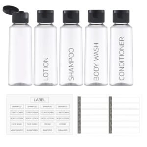 Travel Bottles for Toiletries: Travel Size Shampoo Bottles tsa approved - 3.4 oz Travel Essentials Containers Leak Proof - 100ml Clear