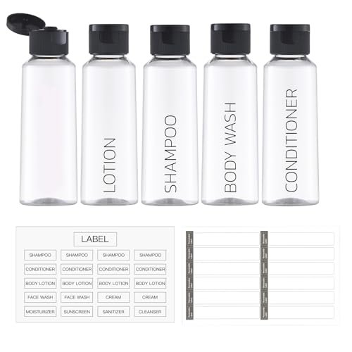 Travel Bottles for Toiletries: Travel Size Shampoo Bottles tsa approved - 3.4 oz Travel Essentials Containers Leak Proof - 100ml Clear