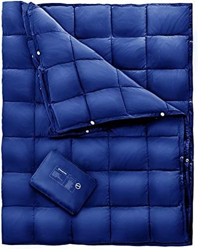 KingCamp Down Camping Blanket - Packable Lightweight Travel Blanket for Stadium, Camping, Backpacking, Compact & Water Resistant & Warm Airplane Quilt