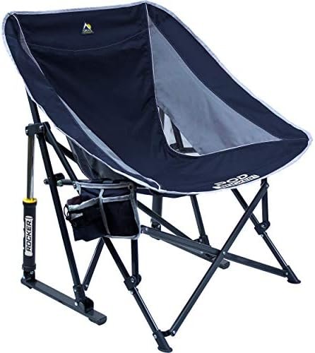 GCI Outdoor Pod Rocker Collapsible Rocking Chair & Outdoor Camping Chair, Indigo Blue
