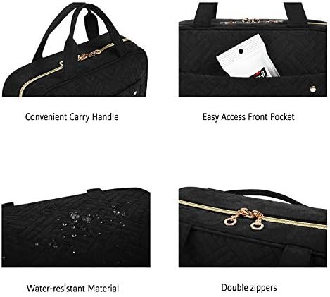 BAGSMART Toiletry Bag Travel Bag with Hanging Hook, Water-resistant Makeup Cosmetic Bag Travel Organizer for Accessories, Shampoo, Full-size Container, Toiletries (Black, Medium) - Image 5