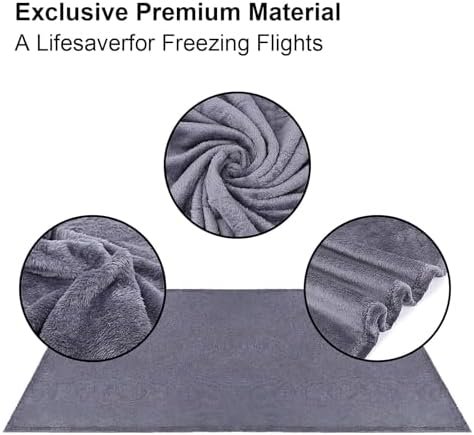 DAWNTREES 2 Pack 70"x40" Travel Blanket and Pillow Set,2 in 1 Large Airplane Blanket with Soft Bag Essential for Airplane, Car, Long-Distance Travel, and Outdoor Camping - Image 5
