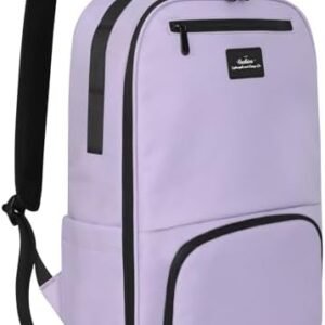 Laptop Backpack for Men, Bookbag for Men Women, Mens Work Backpack, Book Bag for School Teens, Travel Laptop Backpack Fits 15.6 Inch Notebook, Water Resistant Backpack with Luggage Strap (Purple)