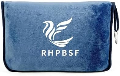 Travel Blanket Pillow in Mini Soft Case Premium Plush Airplane Blanket in Soft Bag Compact Pack with Luggage Belt and Backpack Clip Flight Packable Plane Accessories (Navy Blue) - Image 2