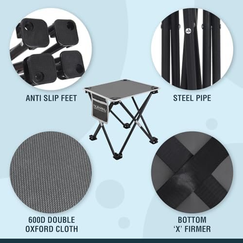 Portable Camping Stool 2-Pack & Carry Bags, Foldable Travel Seat or Retractable Foot Rest for Outdoors, Portable Folding Pop Up Stool Gift for Camping & Outdoors - Max Weight 320lbs - Image 6