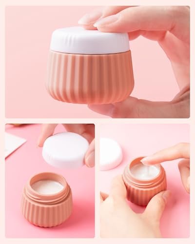 Travel Containers for Toiletries 4 Pack, TSA Approved Travel Size Toiletries, Travel Size Containers, With Clear Bag Leak Proof Silicone Jars, Travel Essentials Creams Jars Carrying Small Items - Image 3