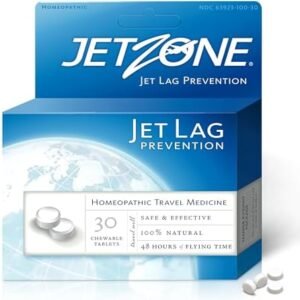 Jet Lag Remedy - Homeopathic Travel Aid – Trusted for Over 15 Years - Immune Health – Circadian Rhythm - Fatigue – Exhaustion – Tired - Can't Sleep – Good for 48hrs Flying Time - 30 Chewables