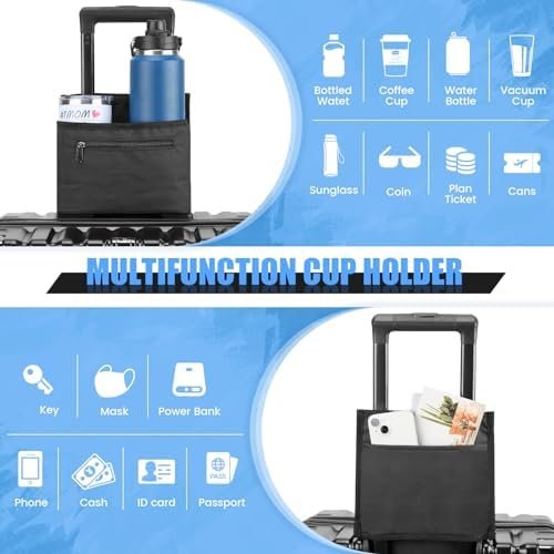 Luggage Travel Cup Holder Attachment for Suitcase Drink Carrier Caddy, Coffee Mug and Tumblers, Traveler Carry on Hands Free Accessory- Gifts for Flight Attendants Travelers Accessories - Image 3