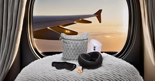 4-in-1 Travel Set: Memory Foam Neck Pillow, Earplugs, Sleep Mask & Blanket – Perfect for Airplane Travel, Road Trips, and Daily Commutes - Image 2