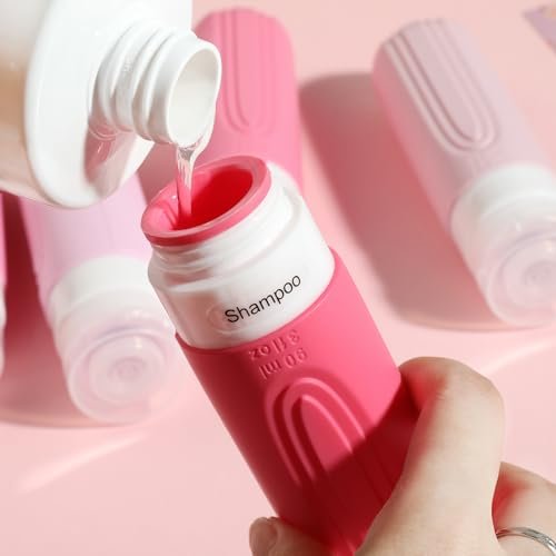 Travel Bottles for Toiletries, 5 Pack TSA Approved Travel Size Containers, 3oz Leak Proof Refillable Travel Accessories for Shampoo Conditioner, BPA Free Travel Bottles with Toiletry Bag - Image 3