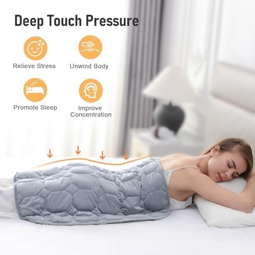 Wemore Weighted Lap Blanket 7lbs for Adults, Small Weighted Blanket for Travel, Calming, Relaxing, Napping and Sleeping, All-Season Weighted Lap Pad, Machine Washable, Light Grey 24x29 inches - Image 2