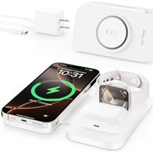 2025 Latest Magnetic Wireless Charger for iPhone: 3 in 1 Travel Charging Station Devices for iPhone 16 15 14 13 12 Pro Max Plus-Foldable Charging Pad for Apple Watch Series & Air pods4 3 2 Pro