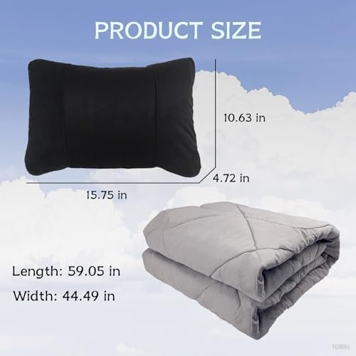 Portable Travel Pillow and Blanket, Cozy Compact Pillow and Blanket 2 in 1 for Travel Airplane or Car, Small Portable Blanket fit for Men Women - Image 5