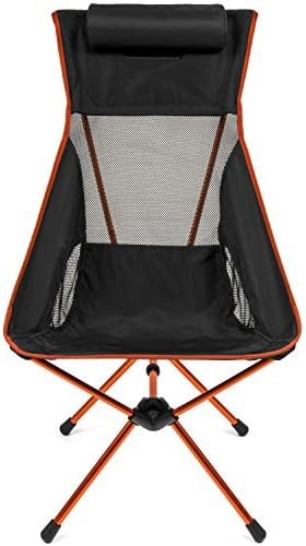 Cascade Mountain Tech Outdoor High Back Lightweight Camp Chair with Headrest and Carry Case - Black - Image 7