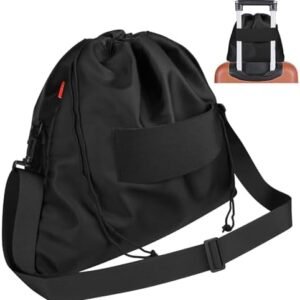 Travel Neck Pillow Bag for memory foam travel pillow,Luggage Travel Pillow Drawstring Bag Carrying Case with Trolley Sleeve&Adjustable Strap,Easily Attaches to Luggage,Backpacks