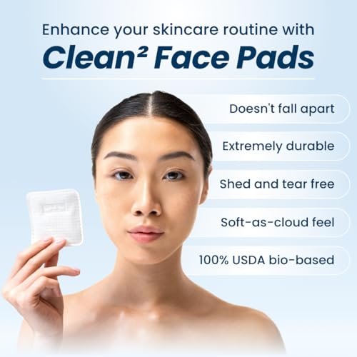Clean Skin Club Clean² Pads 2.0 [NEW & IMPROVED EDGES] Guaranteed Not to Shed & Tear Face Pads, Unique Triple Layers, Textured & Ultra Soft Side, Organic Disposable Cotton, Pair with Makeup Remover - Image 2