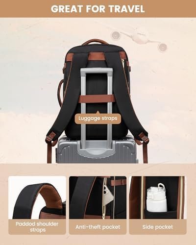 LOVEVOOK Travel Backpack Carry on Flight Approved 40L,Waterproof TSA Travel Essentials Personal Item Backpack for Women Men,Large Carry on Luggage Suitcase Travel Bag for Airplane with 3 Packing Cubes - Image 6