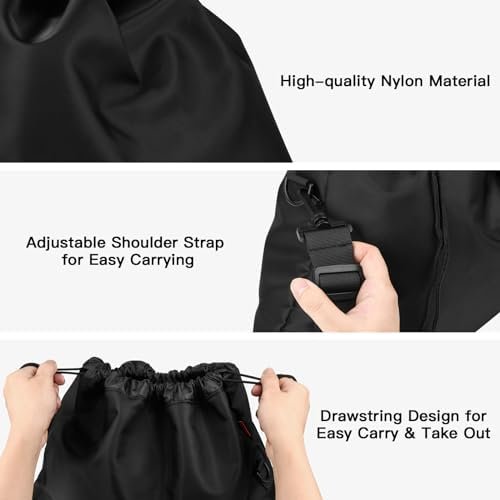 Travel Neck Pillow Bag for memory foam travel pillow,Luggage Travel Pillow Drawstring Bag Carrying Case with Trolley Sleeve&Adjustable Strap,Easily Attaches to Luggage,Backpacks - Image 3