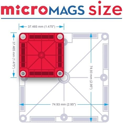 MAGNA-TILES microMAGS 26-Piece Travel Magnetic Construction Set – Bold Colors, The Original Magnetic Building Brand - Image 9