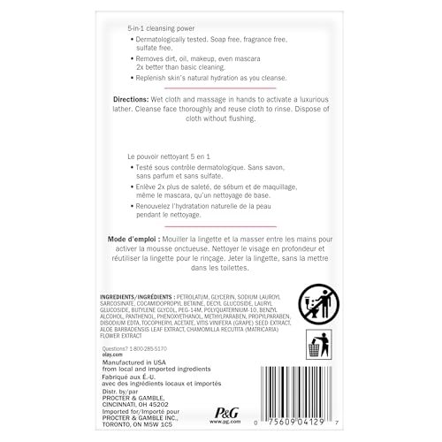 Olay Daily Facials, Daily Clean Makeup Removing Facial Cleansing Wipes, 5-in-1 Water Activated Cloths, Exfoliates, Tones and Hydrates Skin, 66 count - Image 8