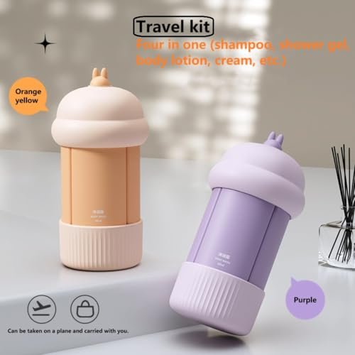 Travel Bottles Set, 4 Piece, 60ml Capacity Each, Portable Cosmetic Containers for Shampoo, Shower Gel, Lotion.Cosmetics sub packaging bottle (Purple) - Image 2