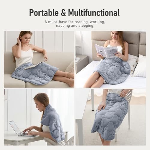 Wemore Weighted Lap Blanket 7lbs for Adults, Small Weighted Blanket for Travel, Calming, Relaxing, Napping and Sleeping, All-Season Weighted Lap Pad, Machine Washable, Light Grey 24x29 inches - Image 5