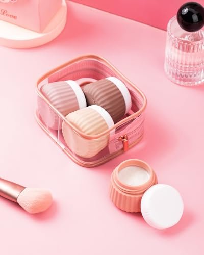 Travel Containers for Toiletries 4 Pack, TSA Approved Travel Size Toiletries, Travel Size Containers, With Clear Bag Leak Proof Silicone Jars, Travel Essentials Creams Jars Carrying Small Items - Image 5