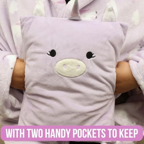 3-in-1 Kids Travel Pillow and Blanket Set, Snuggle Pillow in 12"X15", Plush Throw Blanket for Kids in 40"X60",Unicorn Gifts for Girls, Perfect for Travel, Camping, Home and Office - Image 2