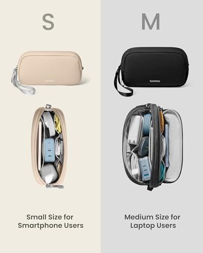 tomtoc Electronics Organizer Travel Case, Water Resistant Travel Bag Cable Organizer for Essentials, Tech Pouch Accessories Carry Storage for Cord, Phone, Cables, Airpods, USB Flash Drive, Daily Items - Image 6