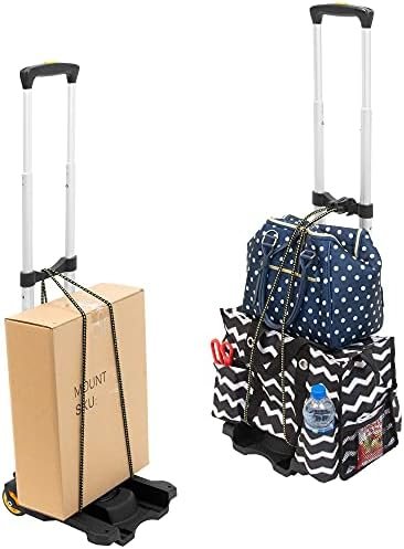 Mount-It! Luggage Cart with Wheels Foldable | Strong, Compact Luggage Cart Holds 77 Pounds - Carry Boxes, Backpacks and Luggage Smoothly with Our Folding Luggage Cart - Image 3