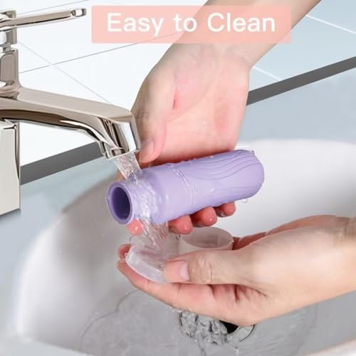 GLAMFIELDS Travel Bottles for Toiletries TSA Approved, 3oz Size Leak Proof Silicone Travel Containers for Shampoo, Lotion,Easy to Squeeze Portable, Essentials for Traveling (4 Pack) Purple - Image 5