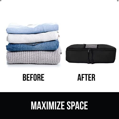 GORILLA GRIP 6 Set Packing Cubes, Travel Essentials for Suitcase, Mesh Organizer Bags for Clothes Toiletries Shoes and Laundry, Luggage and Carry On Airplane Accessories, Traveling Must Haves Black - Image 6