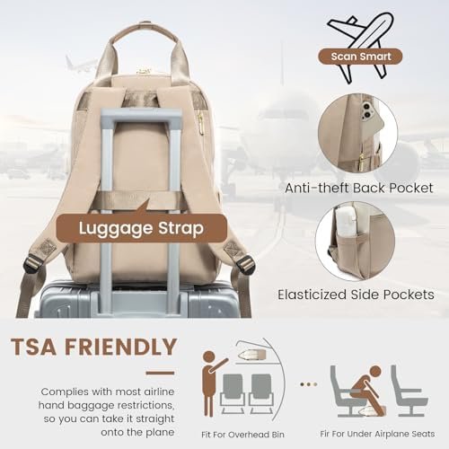 LOVEVOOK Laptop Backpack for Women, 15.6inch Laptop Bag with USB Port, Waterproof Travel Work Backpack Purse, Anti-Theft Backpacks Casual Computer Daypack Nurse Teacher Bag - Image 2