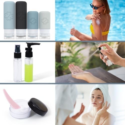 GLAMFIELDS 18 Pack Travel Bottles for Toiletries, Silicone TSA Approved Travel Size Containers for Toiletries Leak Proof Refillable Travel Essentials for Shampoo Conditioner Lotion, Multicolor E - Image 5
