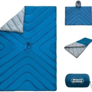 Waterproof Camping Blankets for Sleeping,Wearable Sleeping Bag Poncho Adult,Outdoor Travel Blanket,Lightweight Stadium Blanket Packable,Thermal Poncho Great for Fishing,Concerts