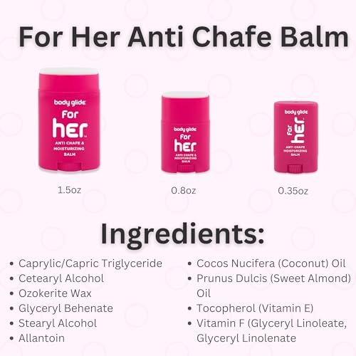 Body Glide For Her Anti Chafe Balm | Chafing stick with added emollients | Great for dry, sensitive skin and/or sensitive areas | Use on chest, bra, butt, groin, arm, and thigh chafing | 1.5oz - Image 7