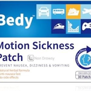 30 Count Motion Sickness Patches | Sea Sickness Patches | Nausea Relief for Adults & Kids | Non-Drowsy | 72H Long-Lasting | Car/Airplane/Cruise Travel Essentials