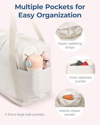 BAGSMART For Spirit Airlines Personal Item Bag, 23L Foldable Weekender Bags for Women Gym Tote Overnight Bag for Travel - Image 5
