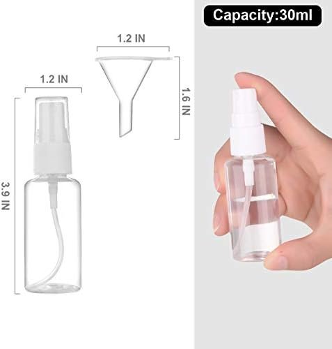 Spray Bottle, 1oz/30ml Small Plastic Fine Mist Spray Bottles, Mini Empty Travel Bottles with Funnels and Labels 6 Pack - Image 2