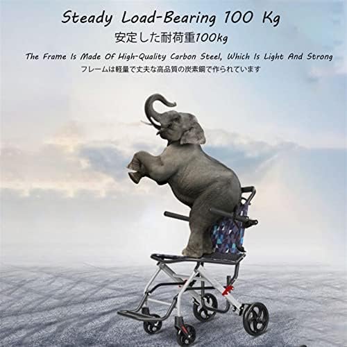 Ultralight Transport Wheelchair, Folding Portable Boarding Travelling Wheelchair with Hand Brake, Wheelchairs for Adults,Folding Wheelchairs (19.3X31.9X34.6 inches) - Image 6
