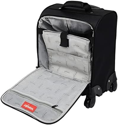 Wrangler 4-Wheel Spinner Luggage with Side USB Port, Black, 17-Inch Underseat Carry-On - Image 5