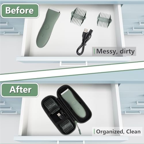 Case for Meridian Shaver, Electric Razor Travel Box for Meridian Trimmer Accessories with Shockproof Foam, Waterproof Storage Bag for MANSPOT Groin Hair Trimmer without Dock, Black - Image 6