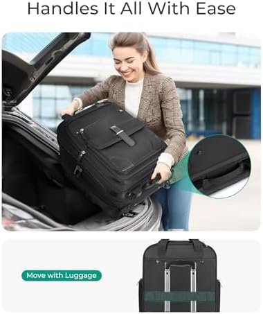 BAGSMART Carry on Luggage with Wheels, 16-inch Underseat Travel Suitcase Airline approved, Lightweight Softside Carry-on Luggage for Airplanes Women Overnight Rolling Bags for Short Trip, Black - Image 6