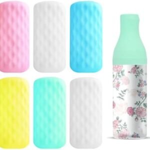 6 Pack Silicone Bottle Covers - Portable Travel Essentials for Women and Men, Leak Proof Travel Bottle Covers, Cruise Ship Essentials, Fits Various Travel Size Bottles