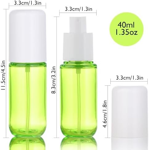 Travel Spray Bottles 1.35oz/40ml Fine Mist Empty Spray Bottles Mini Refillable Plastic Travel Bottle Set for Traveling and Outgoing - Image 2