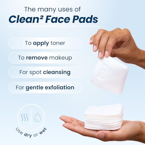 Clean Skin Club Clean² Pads 2.0 [NEW & IMPROVED EDGES] Guaranteed Not to Shed & Tear Face Pads, Unique Triple Layers, Textured & Ultra Soft Side, Organic Disposable Cotton, Pair with Makeup Remover - Image 4