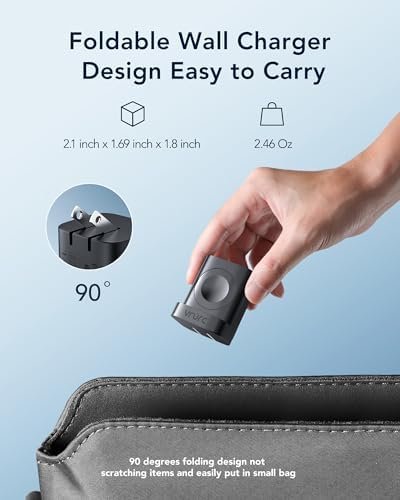 VRURC for Apple Watch Charger, Wireless Magnetic Portable iWatch Charger, PD 20W 3-in-1 Travel Essentials Fast Charging Block for iWatch Ultra/SE/10/9/8/7/6/5/4/3/2/1,iPhone 16/15/14/13,Android-Black - Image 4