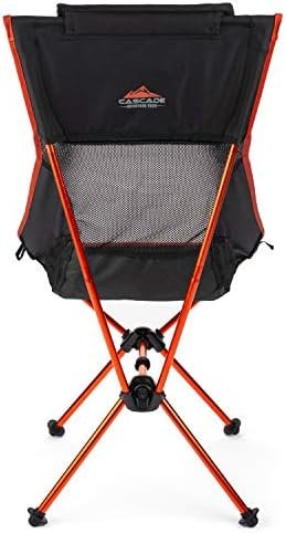 Cascade Mountain Tech Outdoor High Back Lightweight Camp Chair with Headrest and Carry Case - Black - Image 9